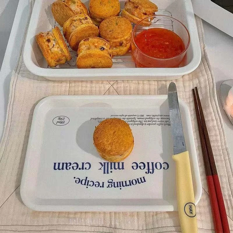 Brief Melamine Lade Eenvoudige Ontbijt Plaat Fruit Koffie Brood Cup Desktop Storage Sieraden Diversen Display Dessertbord