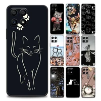 phone case for honor 8x 9x play 9a 20 21i 30i 50 60 x8 nova 8i 9 se y60 magic4 pro lite tpu case cover funny cute cat art