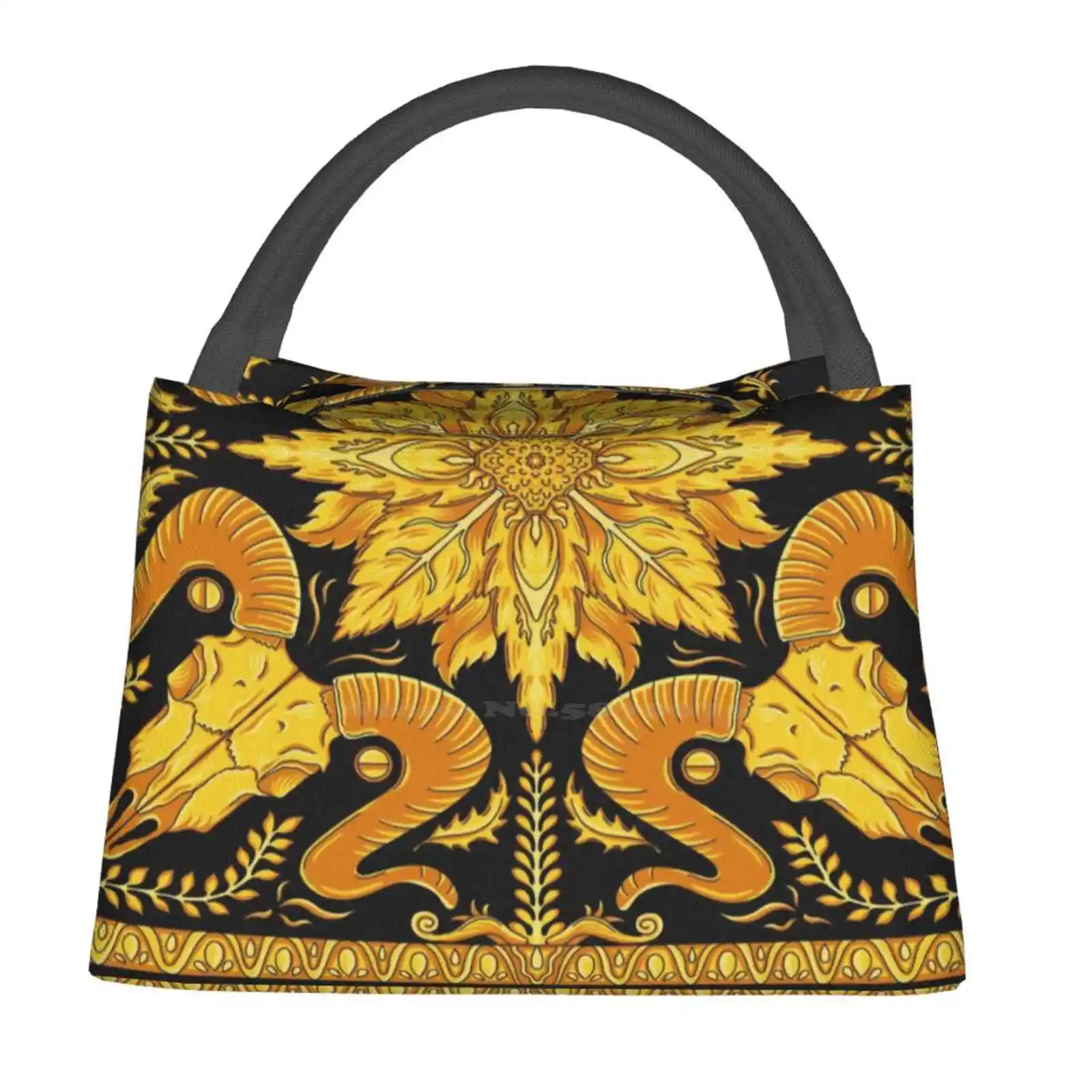 

Теплоизоляционная сумка с черепом, дизайнерская черная сумка для хранения еды с оленем, черепами, животными, рогами