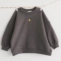 2022 new baby unisex cotton sweatshirts toddler boy embroidered pears long sleeve hoodie children girl casual tops clothes 1 4y