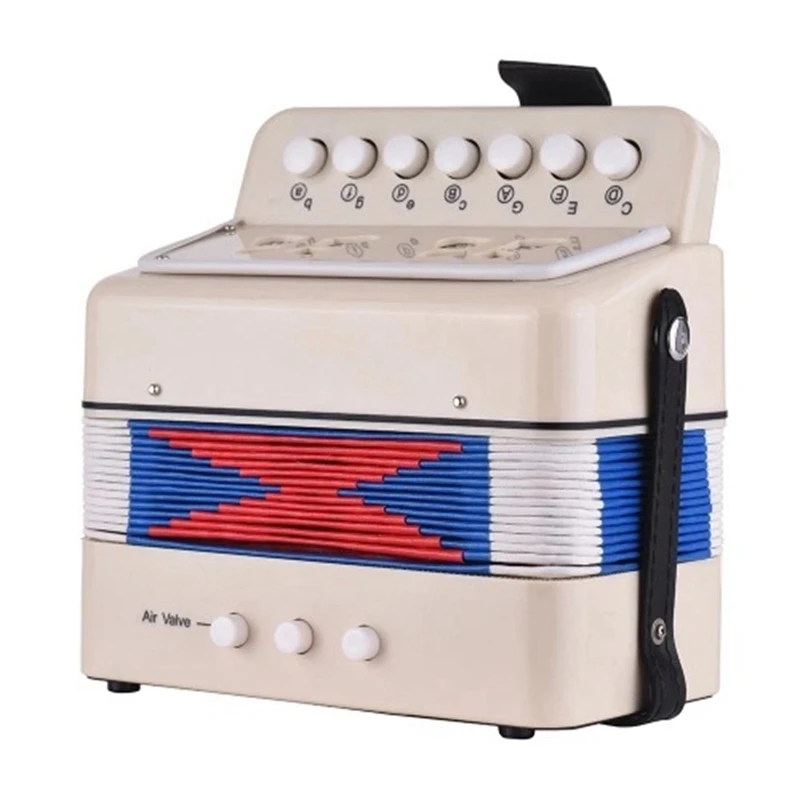 

1 комплект, детский аккордеон, 10-кнопочный аккордеон, полноразмерный, соло и комплект, Белый