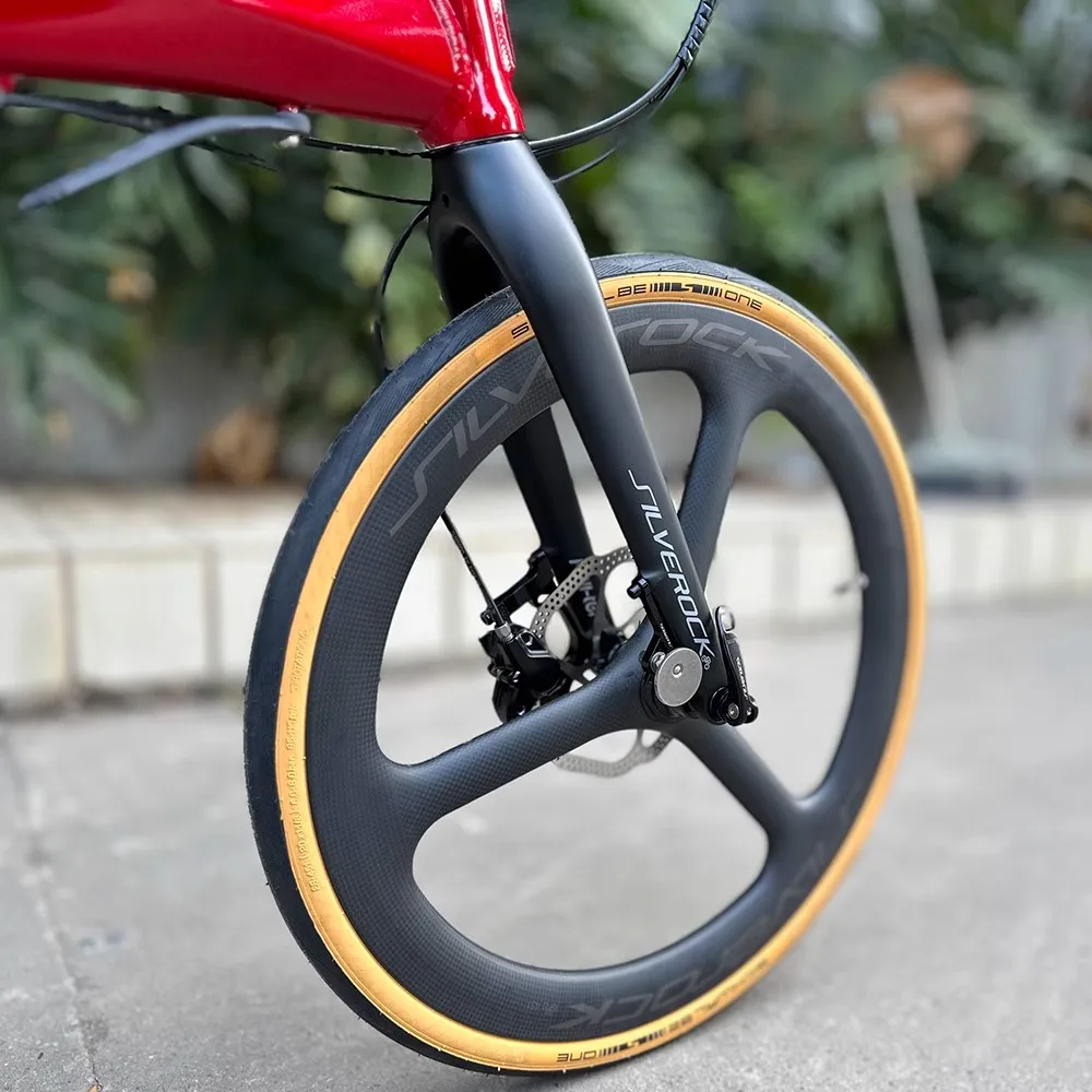 Фото Карбоновые колеса SILVEROCK TriSpoke 20 дюймов, 451, 16 дюймов, 349, дисковый тормоз Centerlock, 11 скоростей для мини-велосипеда JAVA FNHON D8 GUST K3PLUS №1