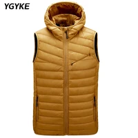2022 autumn and winter new mens vest jacket hooded cotton clothing mens casual plus velvet thick zipper sleeveless jacket
