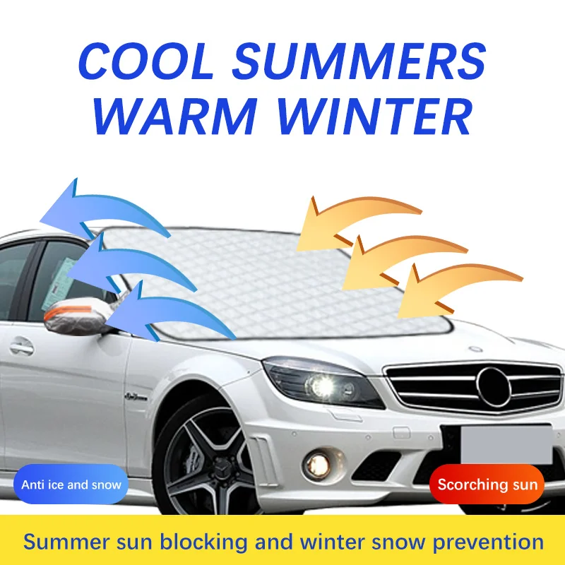 Магнитный автомобильный снежный чехол на лобовое стекло зимняя защита от льда