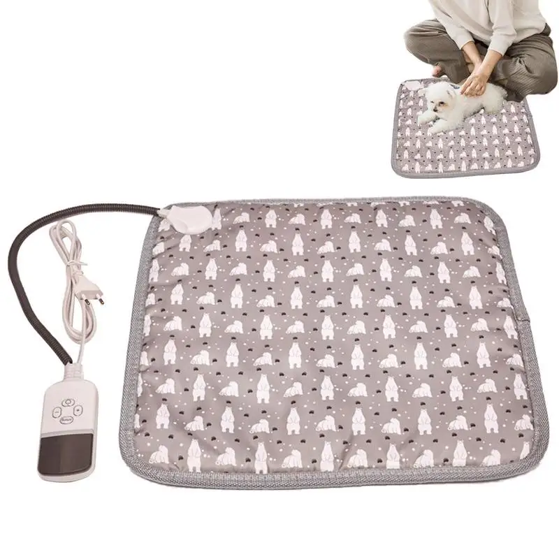 

Cat Heating Pad Waterproof Electric Blanket For Puppies Pet Heated Mat With Adjustable Temperature And Digital Timer Warming Bed