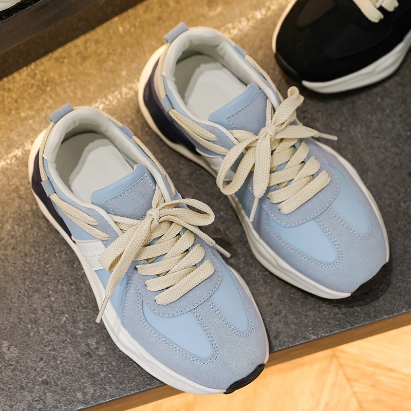 

Новинка весна-осень 2022, повседневные женские туфли в стиле ретро, подходящие цвета, на толстой подошве, спортивные Папины туфли в стиле Хара...