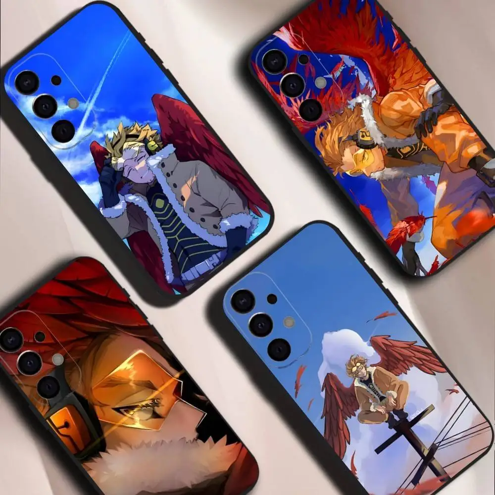 Фото Противоударный чехол для телефона My H-Hero Anime Hawks для Samsung S26, S25, S24, S21, S22, S23, S30, Ultra, S20, Plus, Fe, Lite, 5G, черный. №1