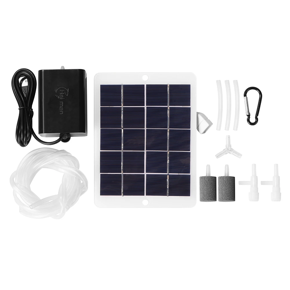 

Портативный кислородный насос для рыбалки, аэратор воздуха для пруда, аквариума с солнечной панелью, аквариума, набор оксигенатора для улиц...