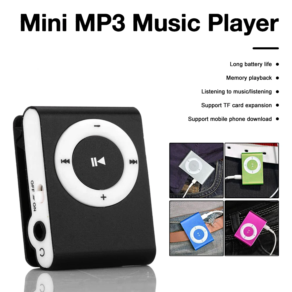 

Portable Mini Mirror Clip MP3 Player Outdoor Sport Music Player USB Rechargeable Media Walkman for Student Children Gifts