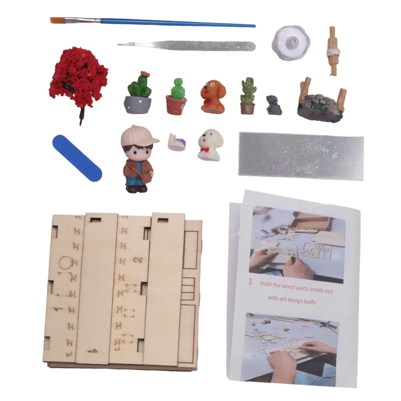 

Wooden Book Nook Inserts Art Bookends DIY Bookshelf Decor Stand Decoration Japanese Style Home Decoration