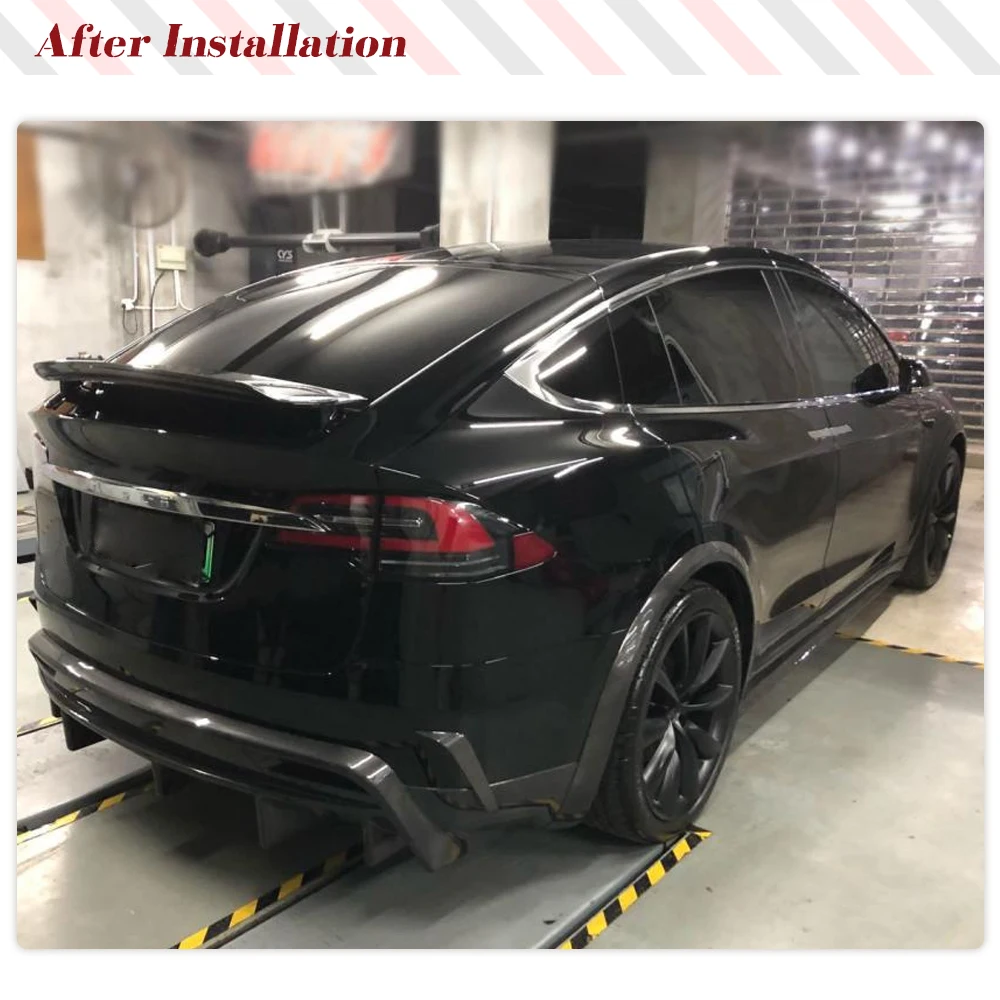 Автомобильный задний бампер Canard Fender Trim для Tesla Model X 2016 - 2022 Sport Utility Real Carbon Fiber