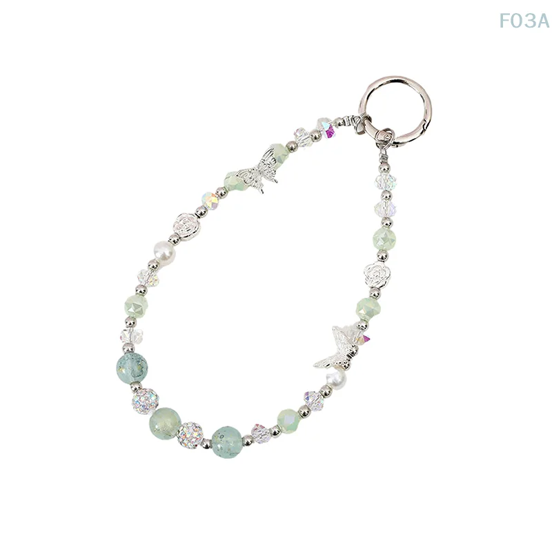 Двухслойная цепочка с бабочкой ремешок для телефона подвеска кристаллами и