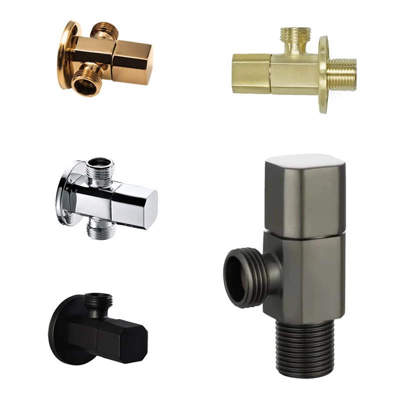 

Chrome / Black / Rose Gold / Brushed Gold / Grey Soild Brass G1/2 Angle Valve Faucet Stop Valve Switch Valve for Bathroom Toilet