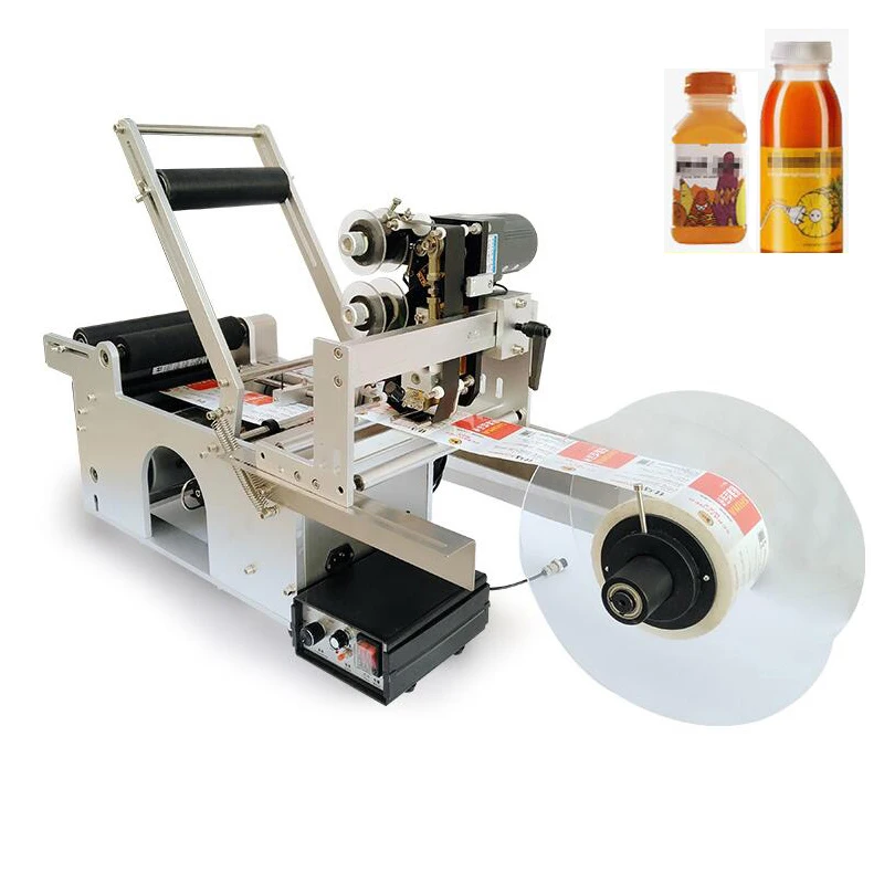 

Semi Automatic Round Bottle Labeling Machine With Date Printer Adhesive Labeller