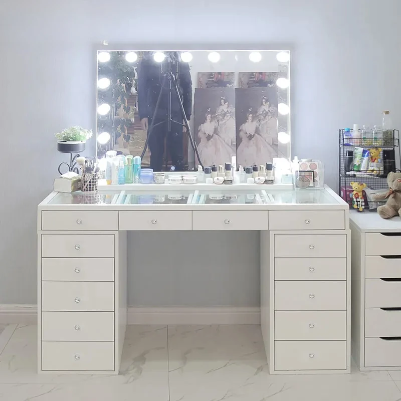 Большой комод 1 5 метра встроенное бытовое голливудское зеркало с подсветкой