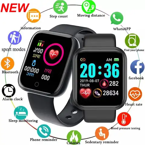 Смарт-часы для мужчин и женщин Xiaomi Huawei D20 Pro Bluetooth Y68 монитор кровяного давления пульсометр спортивные Смарт-часы фитнес-трекер