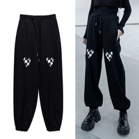 love printing sweatpants for women 2022 new autumn baggy fashion black grey pants balck trousers female joggers streetwear