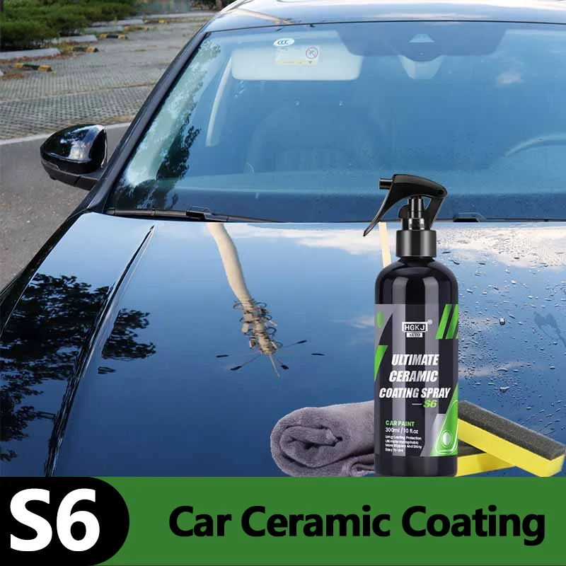 

Nano Ceramic Car Coating Spray Paint Care HGKJ S6 Wax Hydrophobic Scratch Remover High Protection 3 In 1 Car Coating Detailing