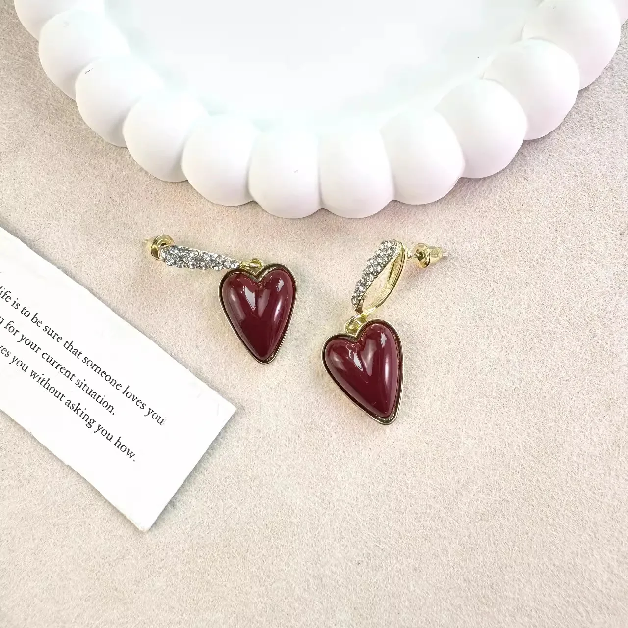 Новые красные серьги с французским цирконием для женщин элегантные Подвесные в