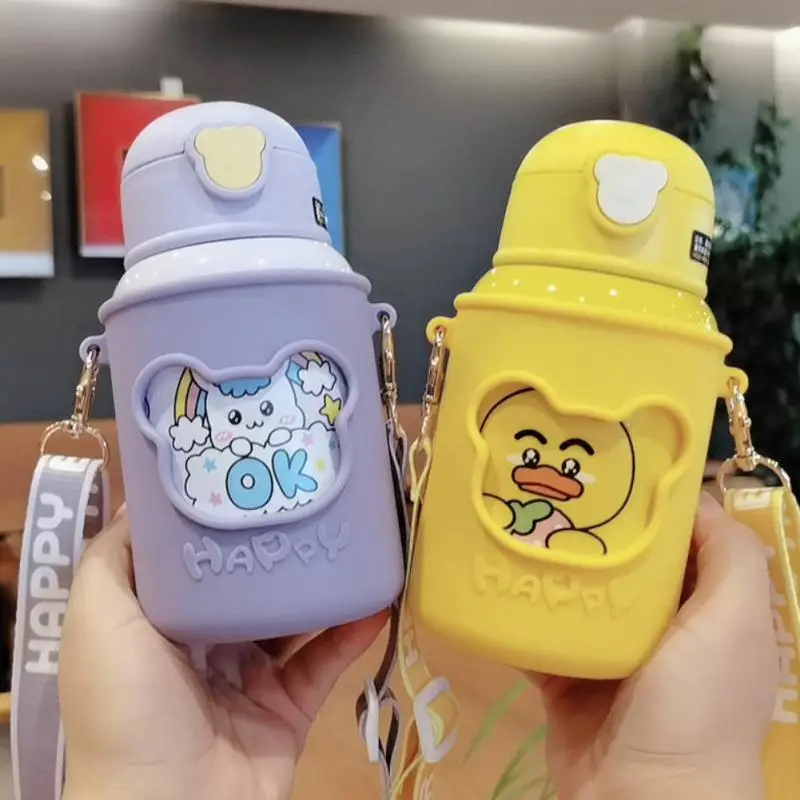 

1 шт. 450 мл вакуумная колба Медведь силиконовый защитный рукав 316 нержавеющая сталь Нескользящая Анти-падение портативная двухслойная вакуу...