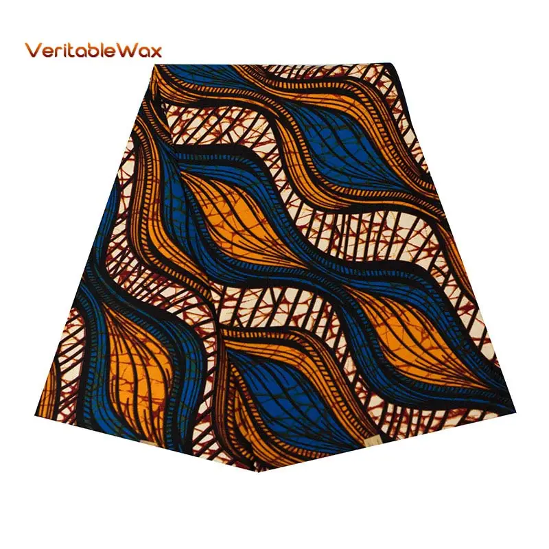 

Africa Ankara Polyester Wax Prints Fabric veritableWax High Quality 6 Yards 2022 African Fabric For Party Dress A-9