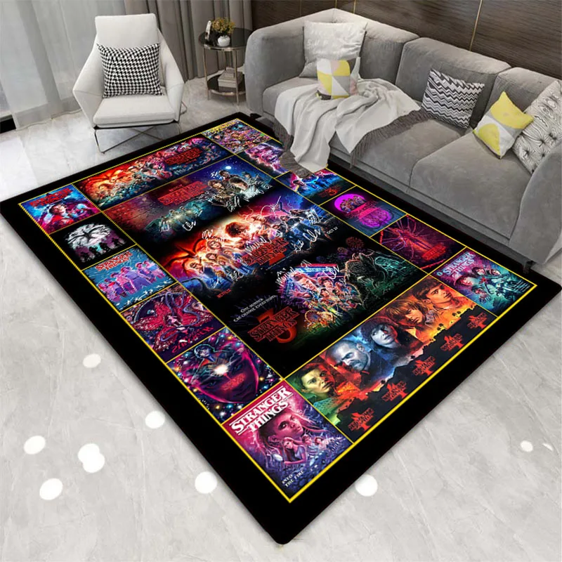 

Thriller Movie Stranger Things Rug Soft Flannel Rug Personality Children's Play Living Room Decoration Table Mat Non-slip carpet