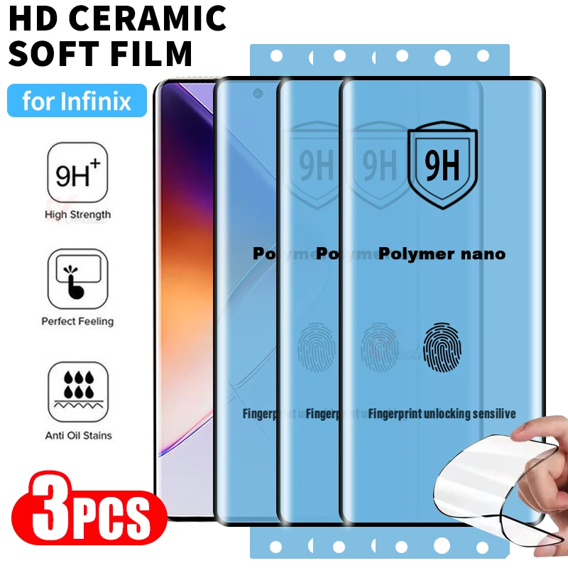 3D изогнутая прозрачная керамическая мягкая пленка для Infinix Note 40 Pro Plus Защитная