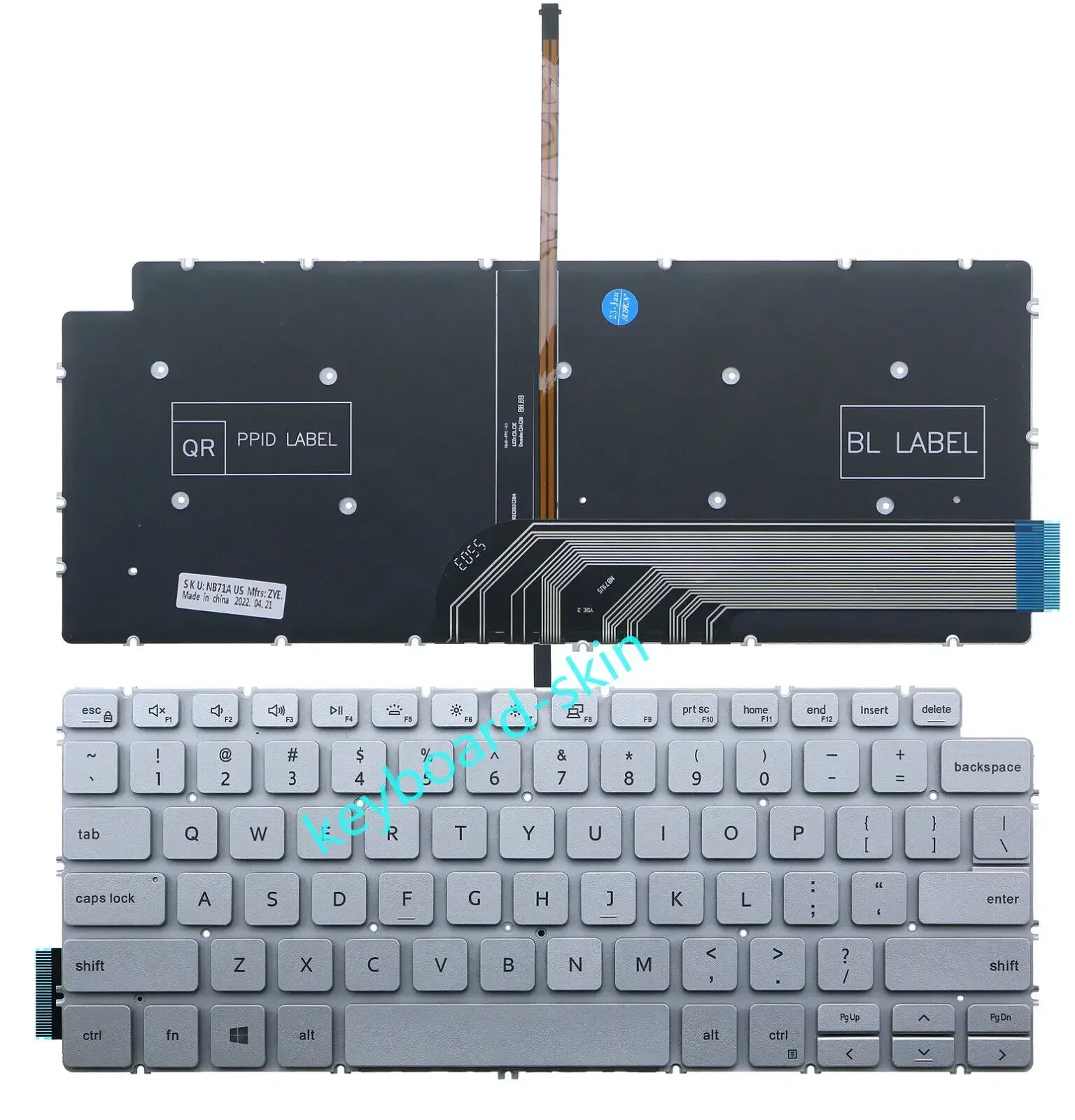 Серебряная клавиатура с подсветкой в США для Dell Inspiron 5401 5402 5405 5406 5409 5490 5493 5498 P120G P130G