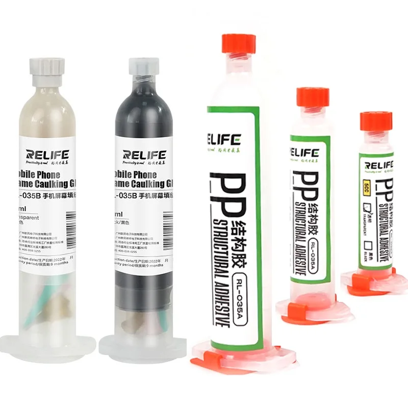 

RELIFE RL-035A 035B PP Structural Adhesive / Black /Transparent Screen Caulking Glue For Phone Middle Frame Back Cover Repair