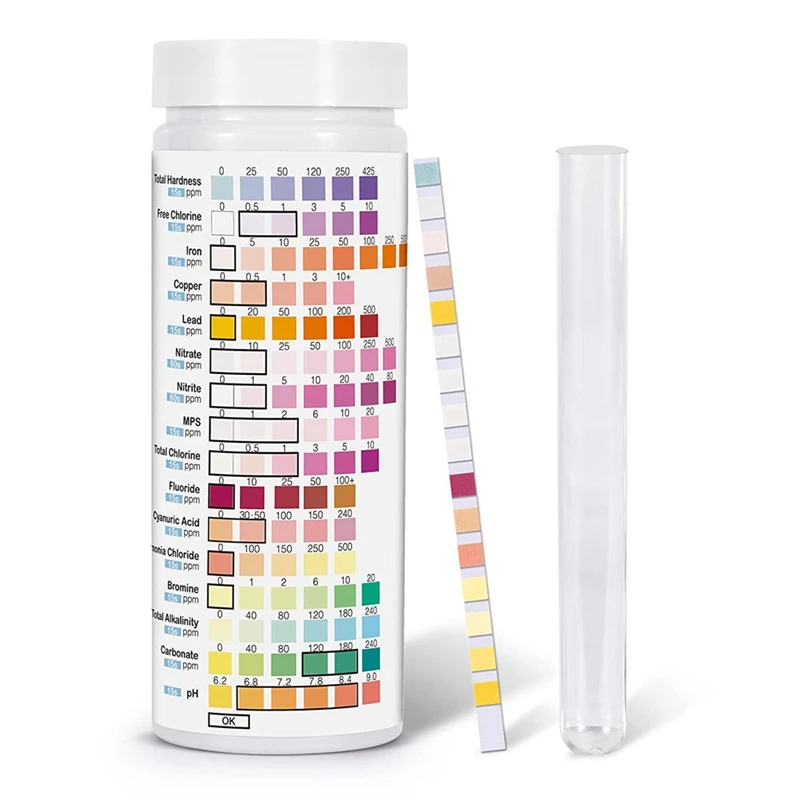 

16In1 Water Testing Kit For Drinking Water,125Strips Well Water Test Kit For Water Quality,Testing Lead Fluoride PH Iron