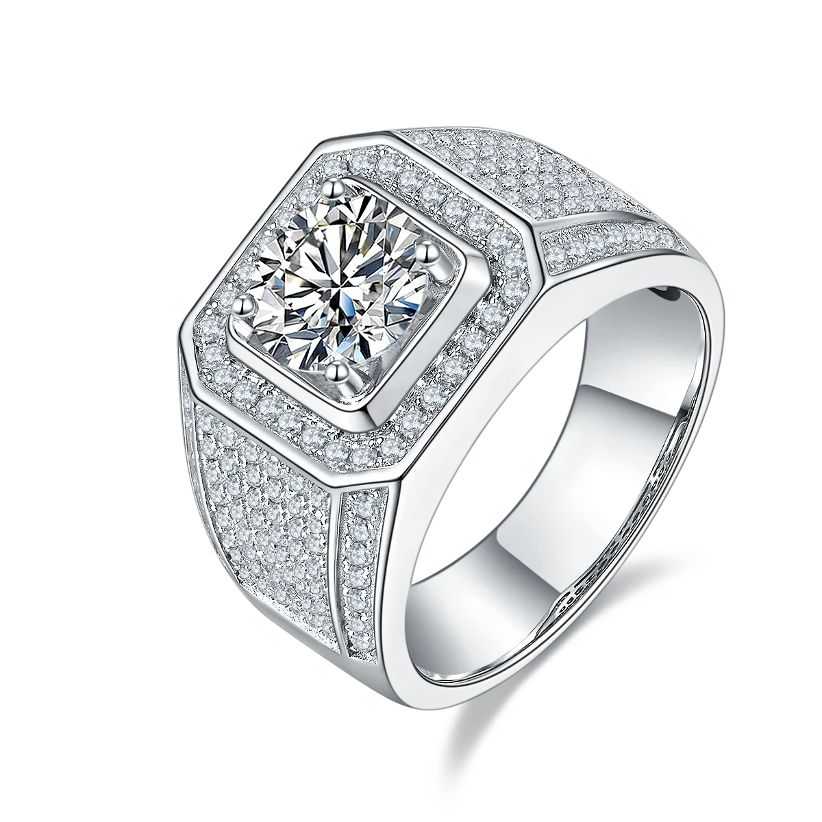 

Mens Diamond Ring 2CT Moissanite 925 Sterling Silver Jewelry Egagement Ring Custom Jewelry Fine Jewellery Ring Drop shipping