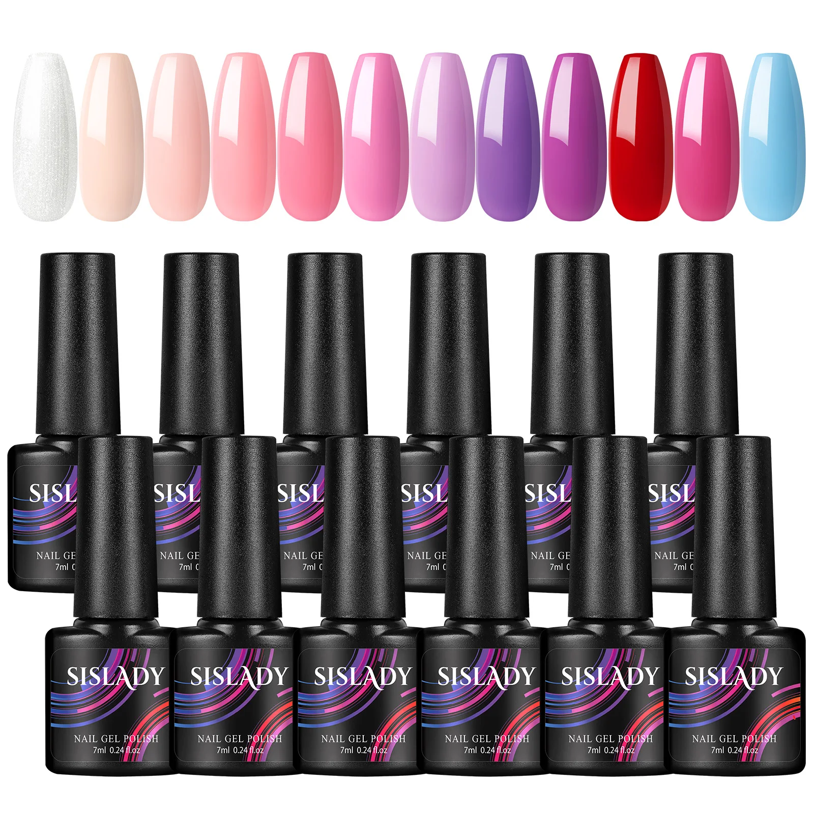 

12 PCS Gel Nail Polish Set Soak Off UV LED Semi Permanent Gel Varnish Top Base Coat for Nail Art Design Set