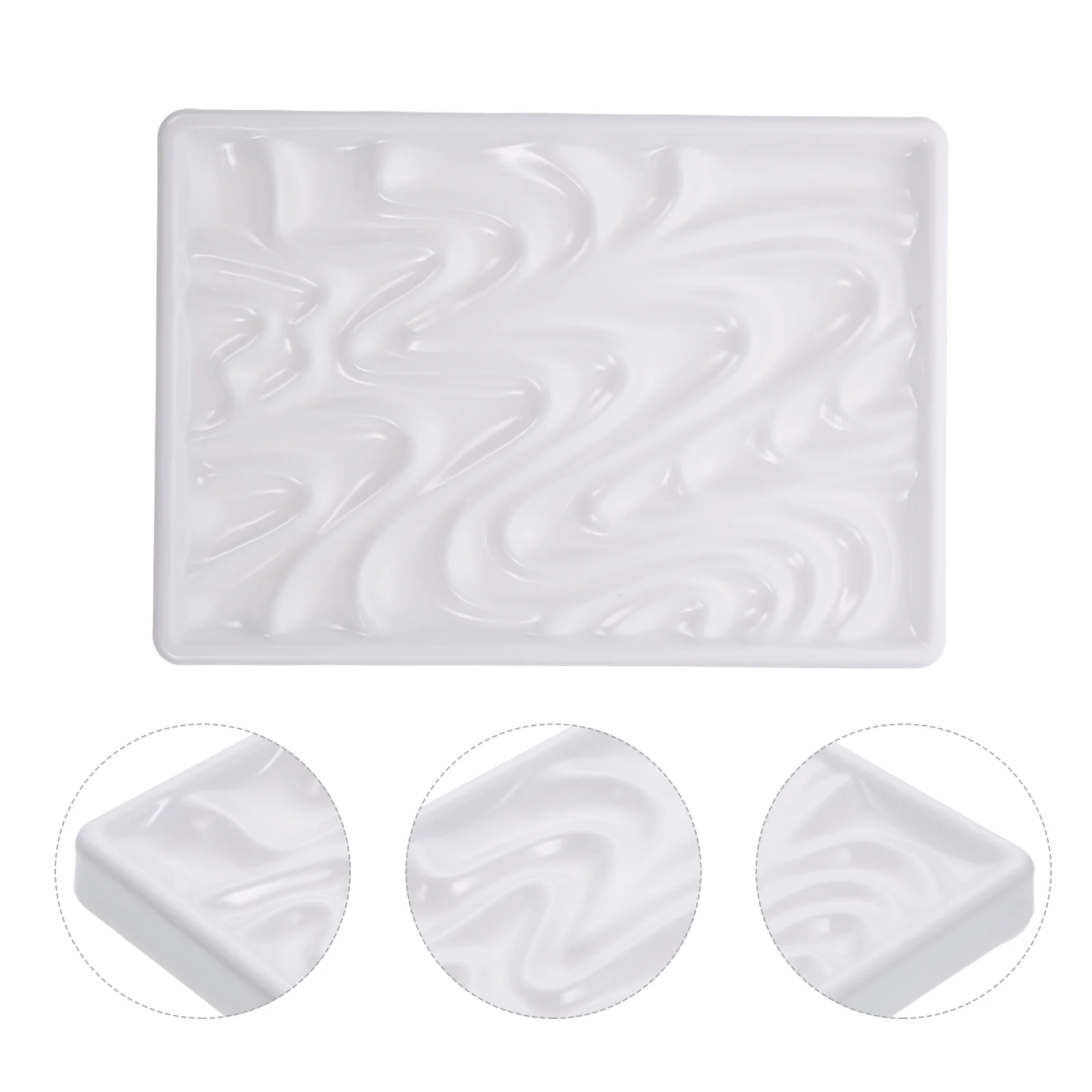 Porcelain Ceramic Pallets Round Tray Palettes 1Pc Multi Hole Color Pallet Painting Board Student Stationery