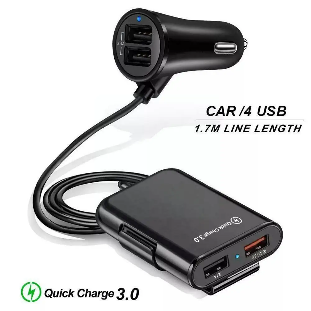 Car Cigarette Lighter Usb Qc3.0 Quick Charge Four Ports Usb Adapter Charger Fast Charger 5v Car 3.1a Car Fast 2.4a H1q9