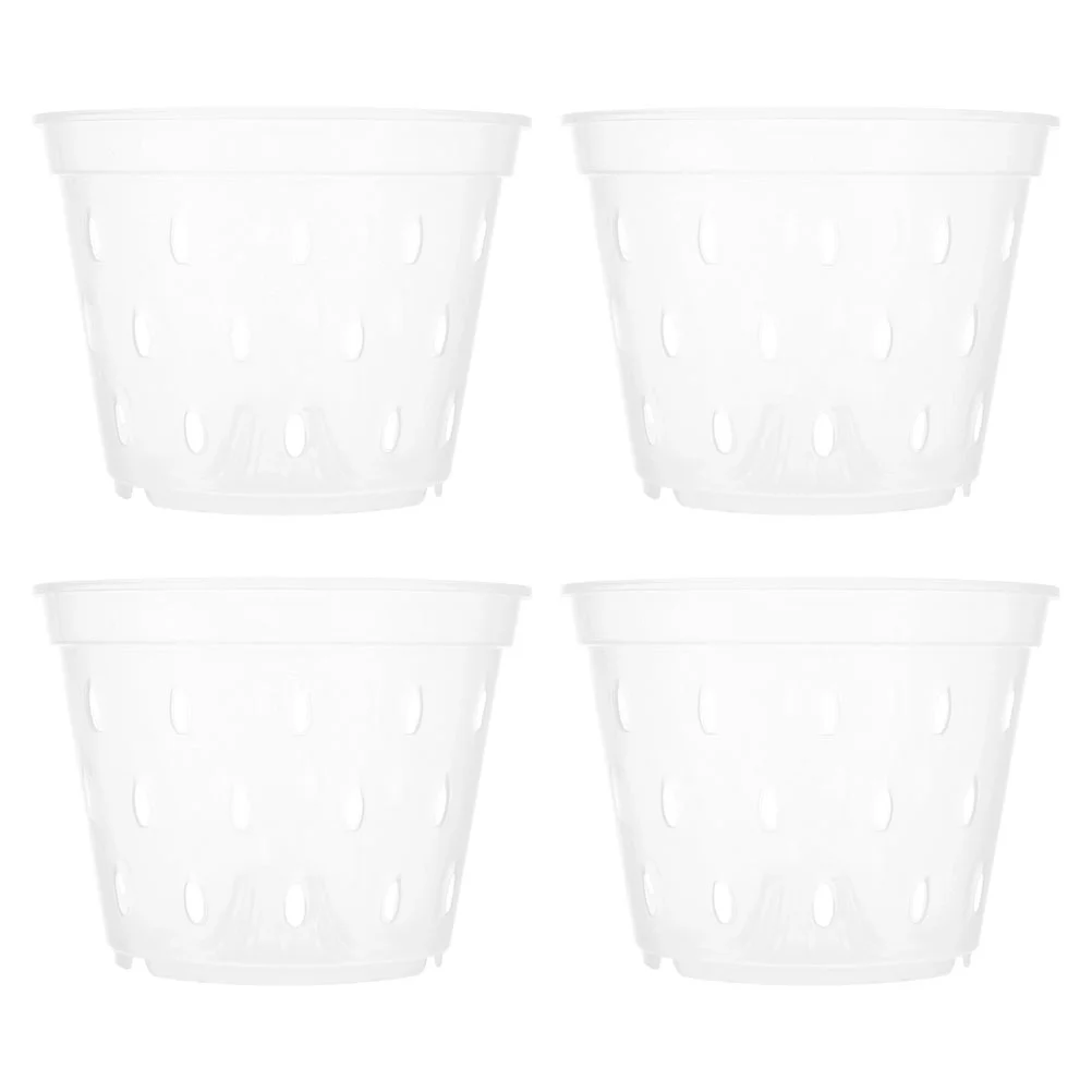 

4 Pcs Plastic Starter Pots Hydroponic Vase Starting Pots Succulants Phalaenopsis Hard Planting Cup Net Planting Net Cup