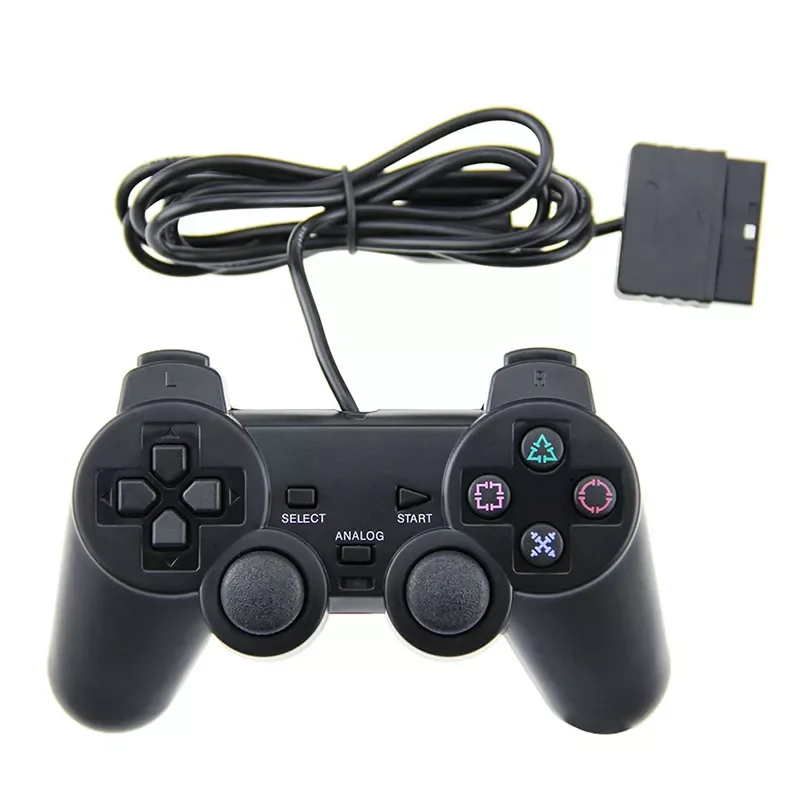 

For PS2 Wired Game Controller Gamepad Double Vibration Clear Controller Gamepad Joypad for playstation 2 PS2 Gamepads Accessory