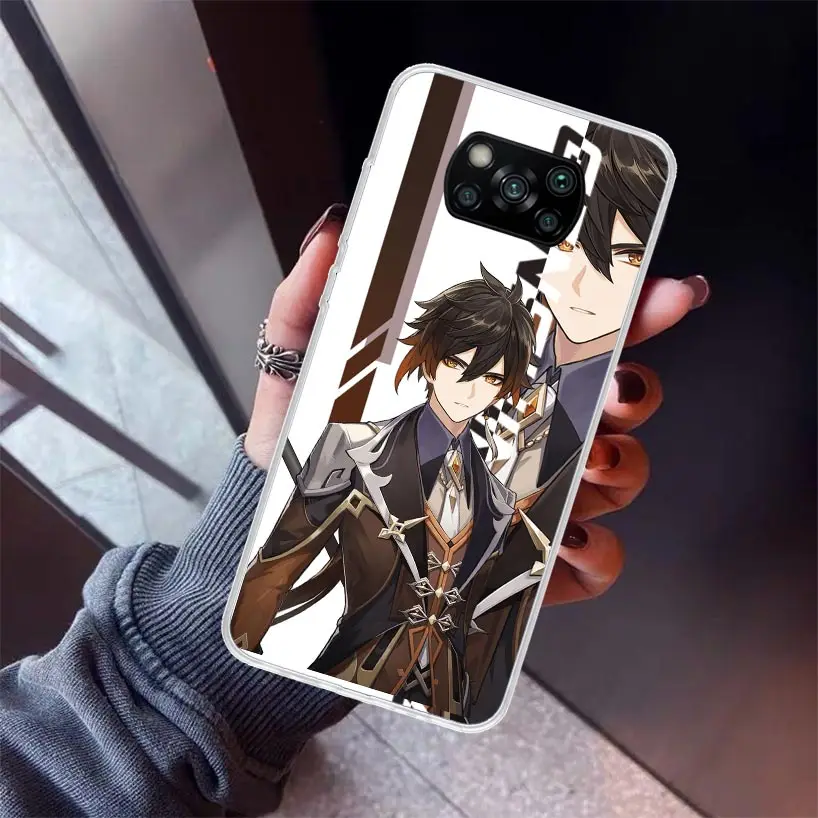 Чехол для телефона Anime Genshin Impact Xiaomi Poco X6 X5 X4 X3 Nfc F6 F5 Pro F4 Gt F3 F2 F1 M5S M4 M3 5G Soft Cover Print Fundas