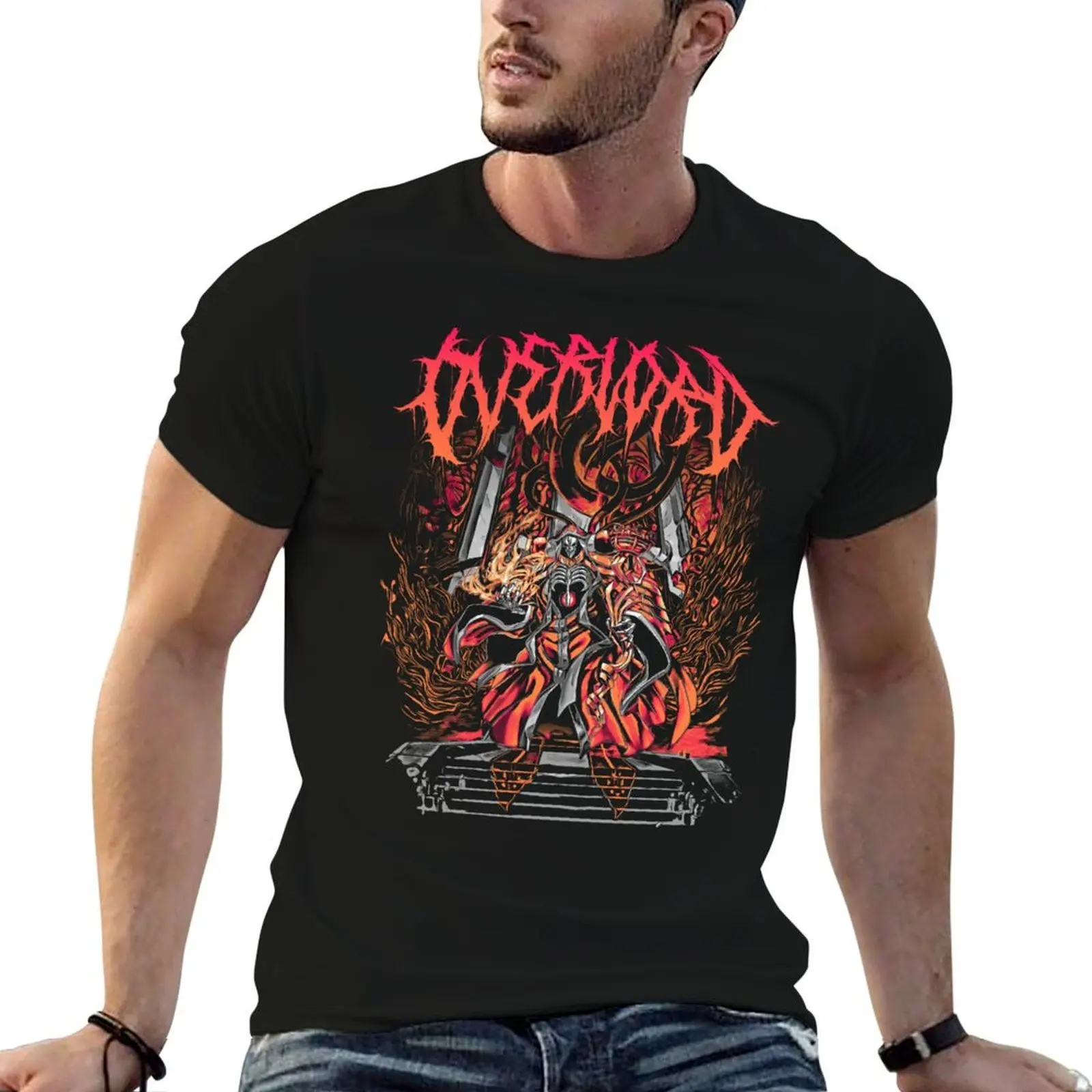 Фото Футболка Ainz Ooal Gown Hardrock Metal Art, стандартного кроя, однотонная. №1