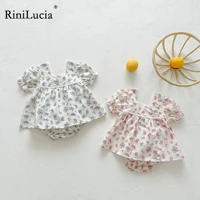 rinilucia newborn baby girl summer outfit toddler girls floral square collar topspp shorts 2pcs sets infant kids clothes suit