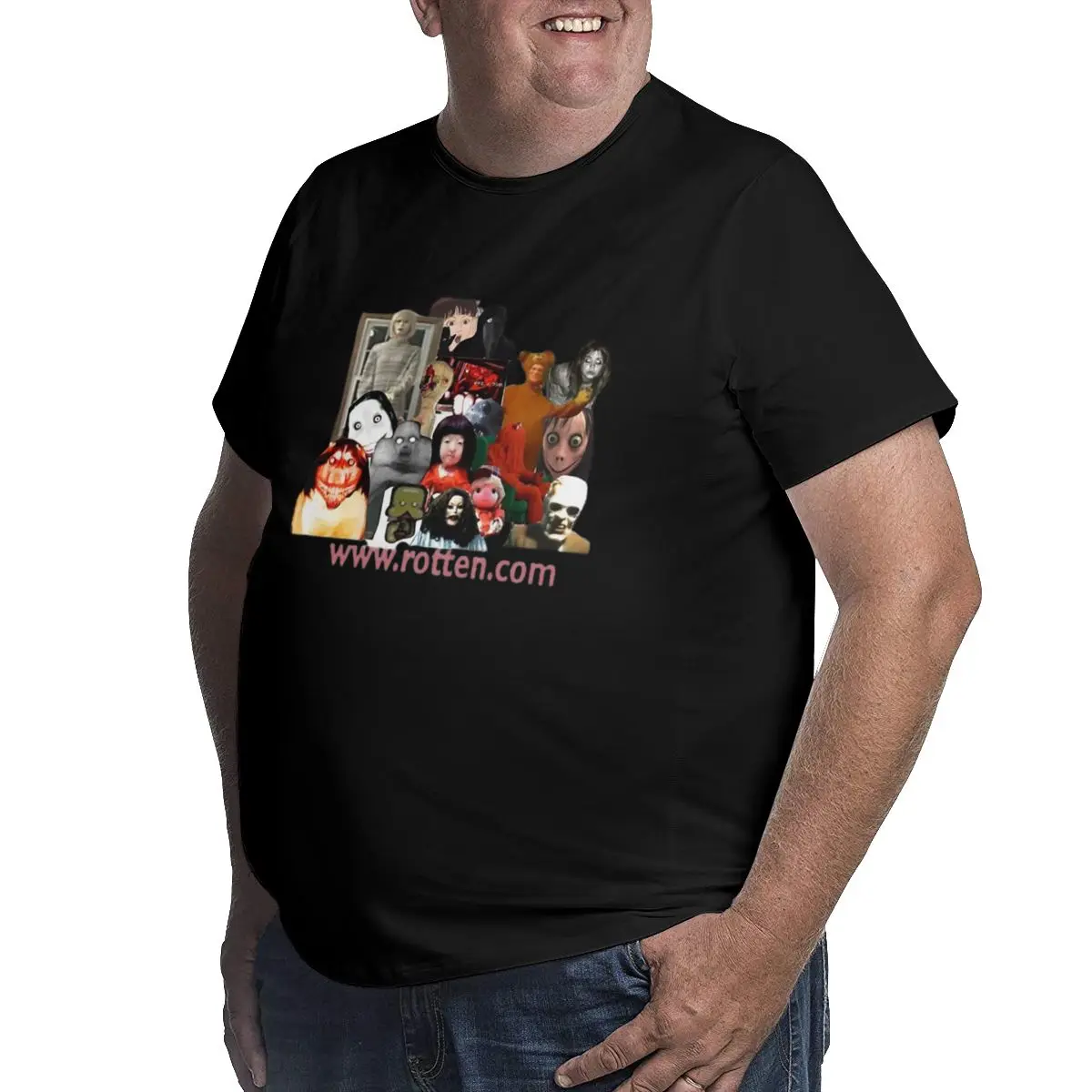 Мужская футболка с коротким рукавом большого и высокого размера Rotten.com_shirt Мягкая