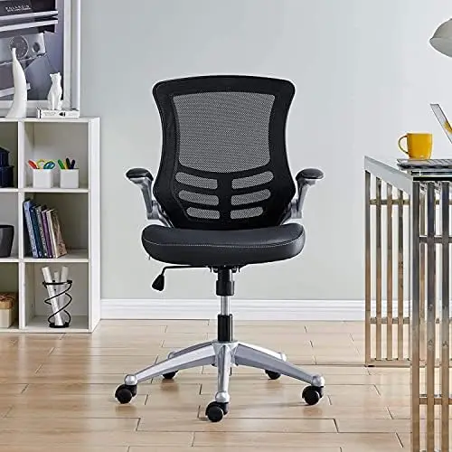 

Mesh Back and Vinyl Seat Modern Office Chair in Black