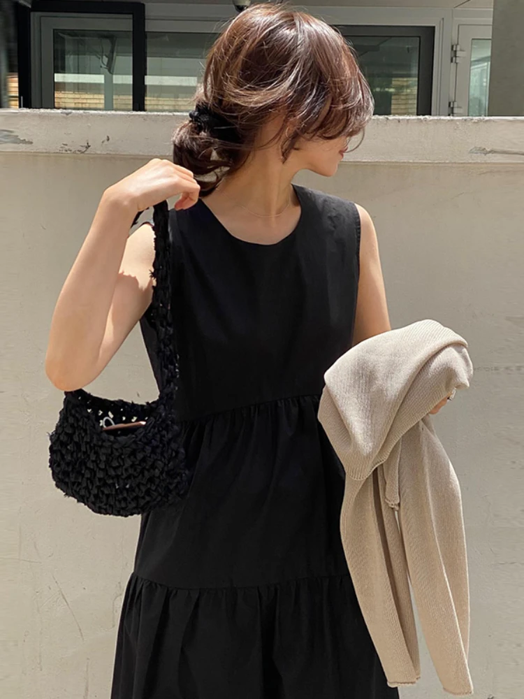 Gaganight женское плиссированное платье-жилет с круглым вырезом без рукавов 2022