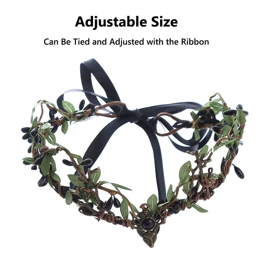 Готическая фея черная зеленая корона с рогами Хэллоуин косплей фотографии