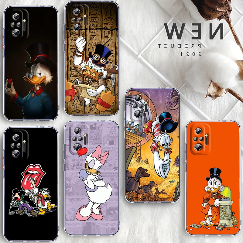 

Disney Donald Duck Cute Phone Case For Xiaomi Redmi Note 12 11E 11S 11 11T 10 10S 9 9T 9S 8T 8 Pro Plus 5G Transparent Soft