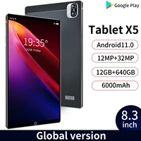 2022 Global Firmware Tablette PC Tablete Android 11 Google Play 8.3 Inch 5G X5 Tablet 12GB RAM 640GB ROM Dual Sim 6000mAh WiFi
