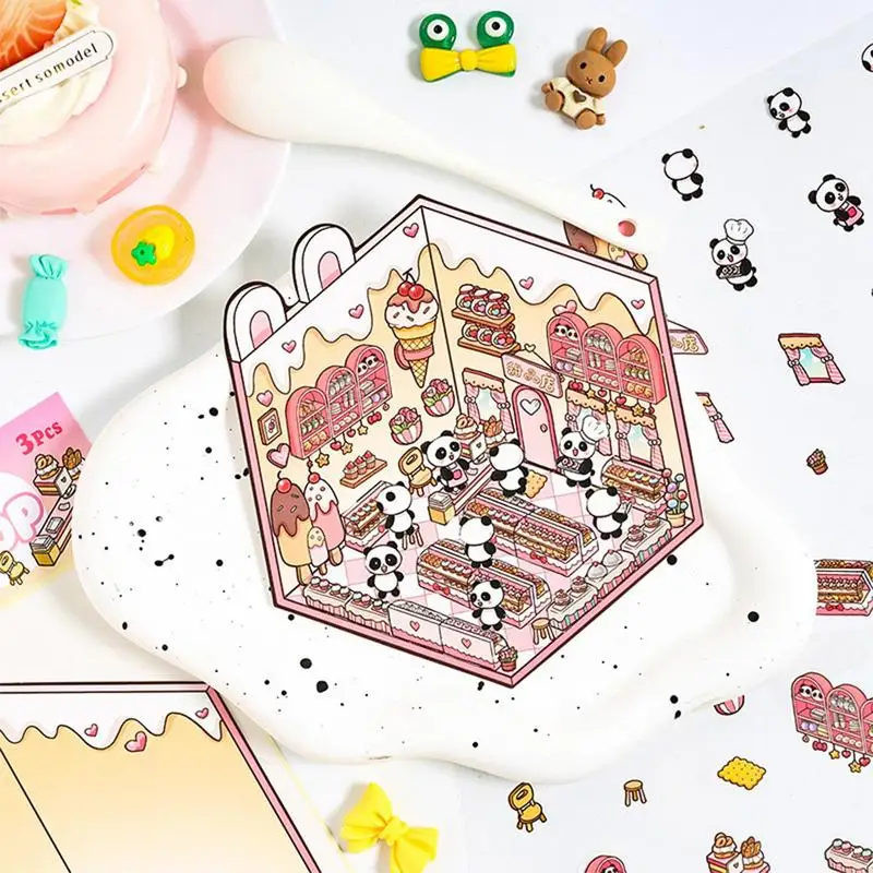 Наклейки сцены дома наклейки для забавной комнаты с героями мультфильмов милые