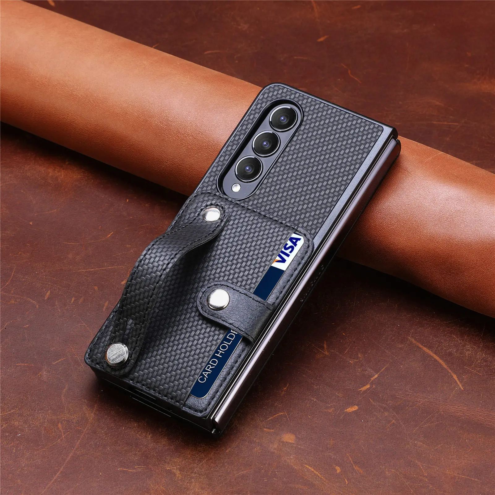 

Card Slot Folding Case for Samsung Galaxy Z Fold 4 5G Fold5 Fold4 Fold 3 4 Fold3 Mobile Phone Bag Zfold4 Zfold3 Cover Coque