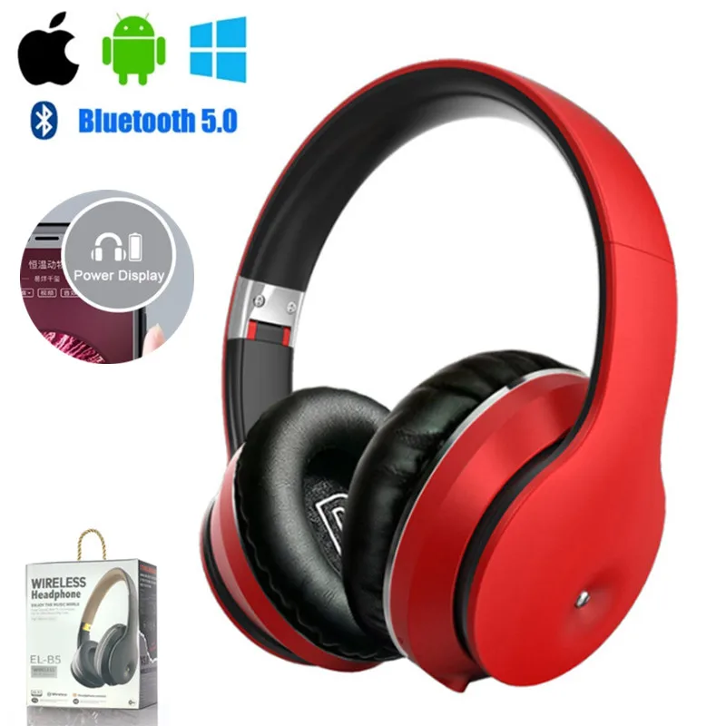 

2022 Wireless Bluetooth Headphones Over Ear Headest Sport Earpices Foldable Headphone with Mic Hi-Fi Stereo For Phone Pc Laptop