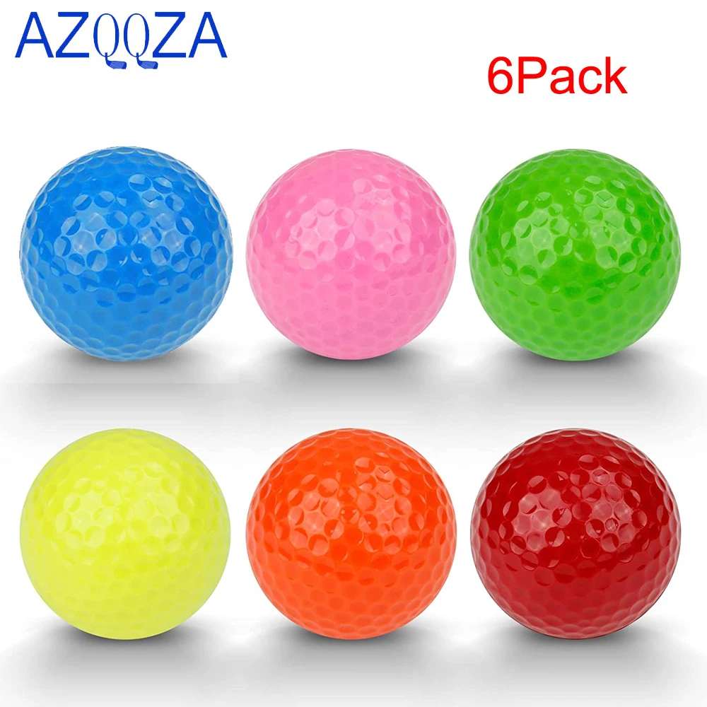 6pcs/Pack Colorful Mini Golf Balls Two Piece Golf Practice Balls Training Golf Accessories