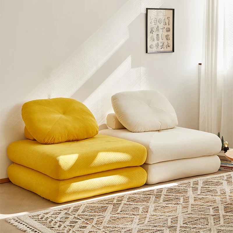 

Foldable Recliner Vintage Sofa Waterproof Nordic Style Lazy Designer Sofa Lounge Modern Single Canape Salon Bedroom Furniture